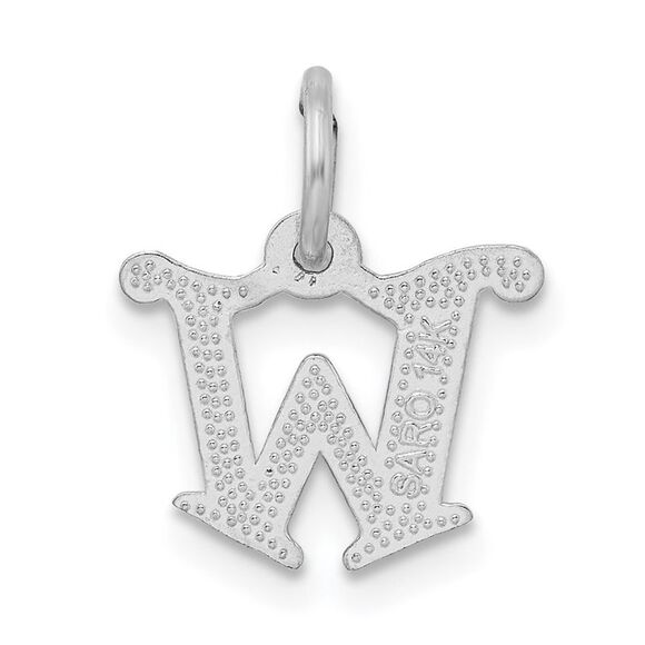 14k White Gold, Isabelle Collection, Mini Letter W Initial Charm - Picture 3 of 5
